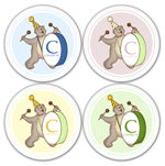 Name Doodles - Personalized Melamine Plates (Whimsical Drums 4 Plate Set) (WD-P4)